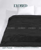 LYOBED duvet cover in black, made of 100% Tencel, breathable, antibacterial, and skin-friendly for comfortable sleep.