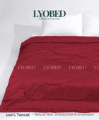 LYOBED duvet cover in red, made from 100% Tencel™ fabric, breathable, antibacterial, and perfect for skin comfort.